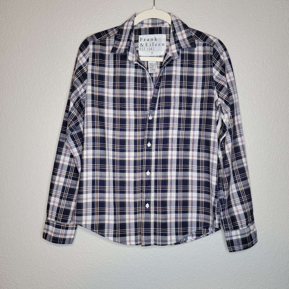 Frank & Eileen Women's Barry Flannel Plaid Button Down Cotton Shirt Size Small